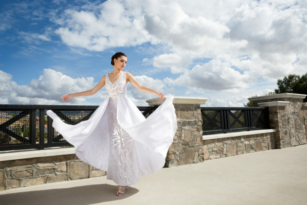 a bride dancing 
